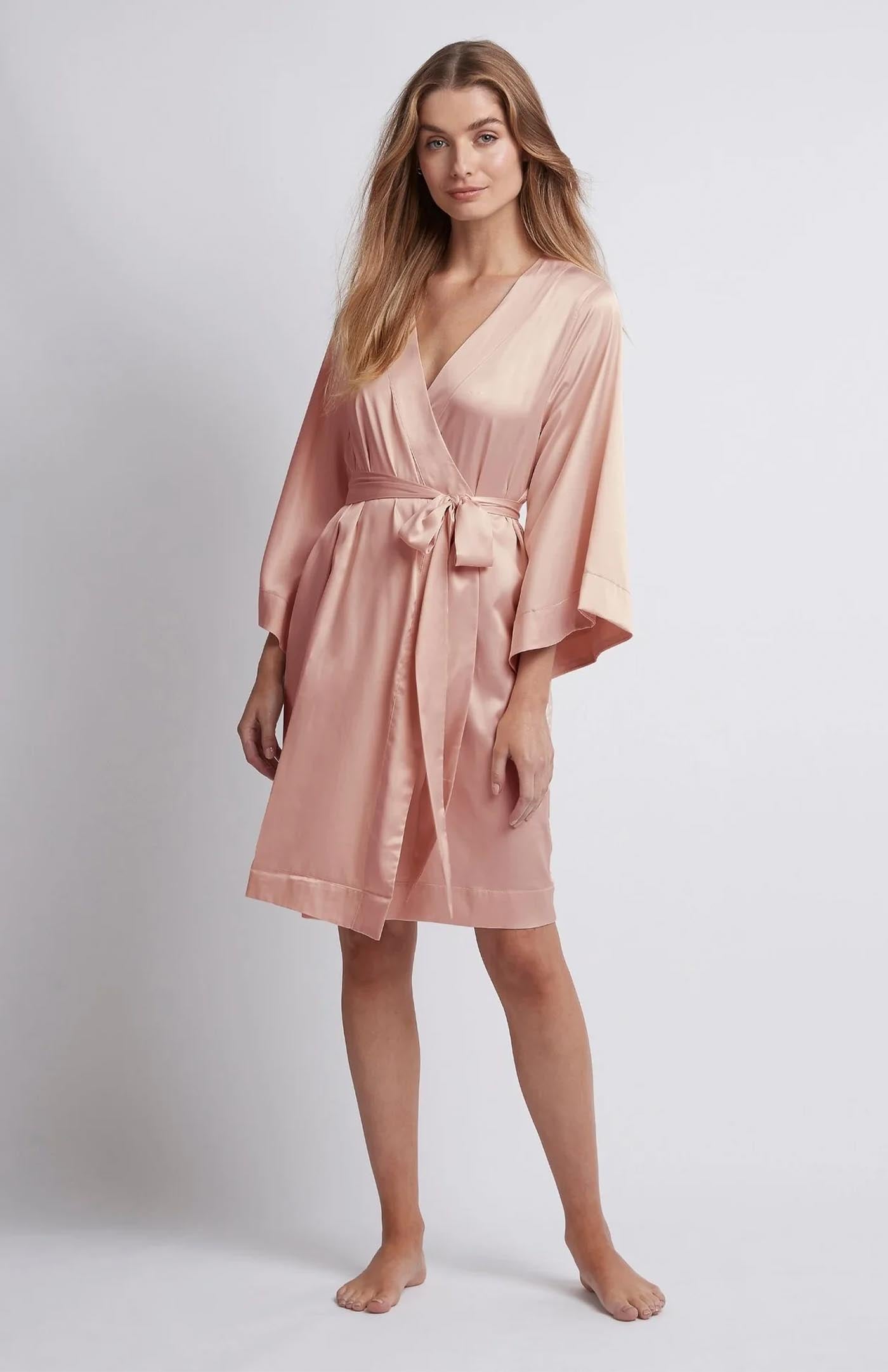 Rose Gold Glimmer | Rose Gold Satin Robe