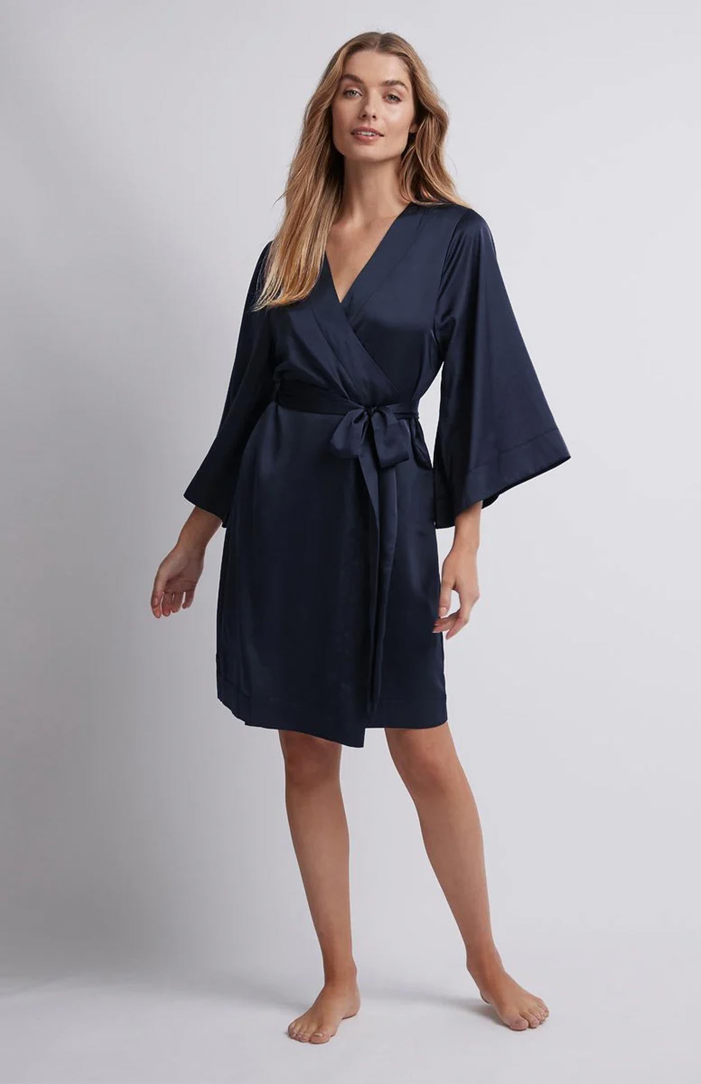 Luna | Navy Satin Robe