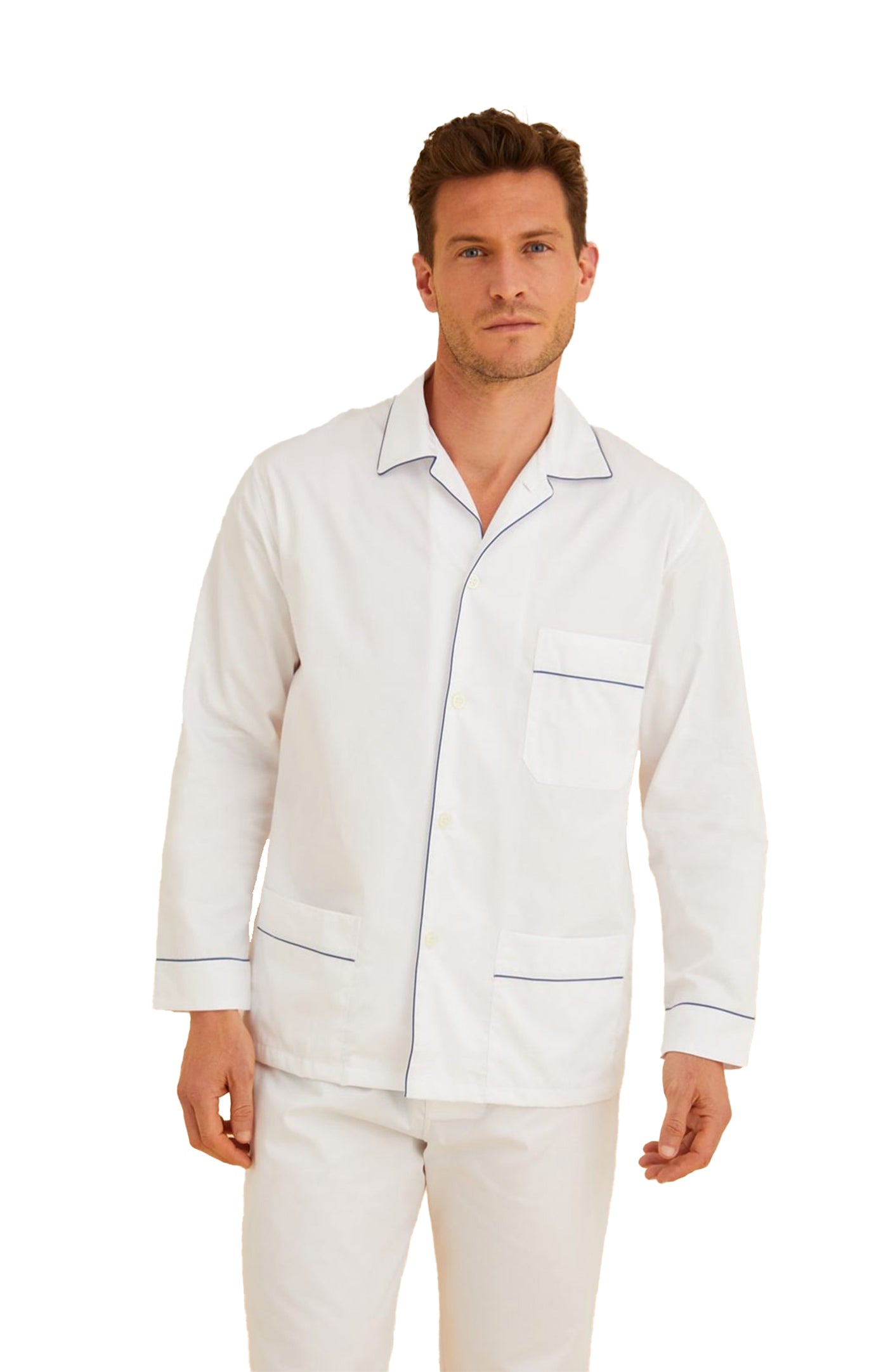 Arctic Frost with blue detail | Loungewear Set | 100% Cotton