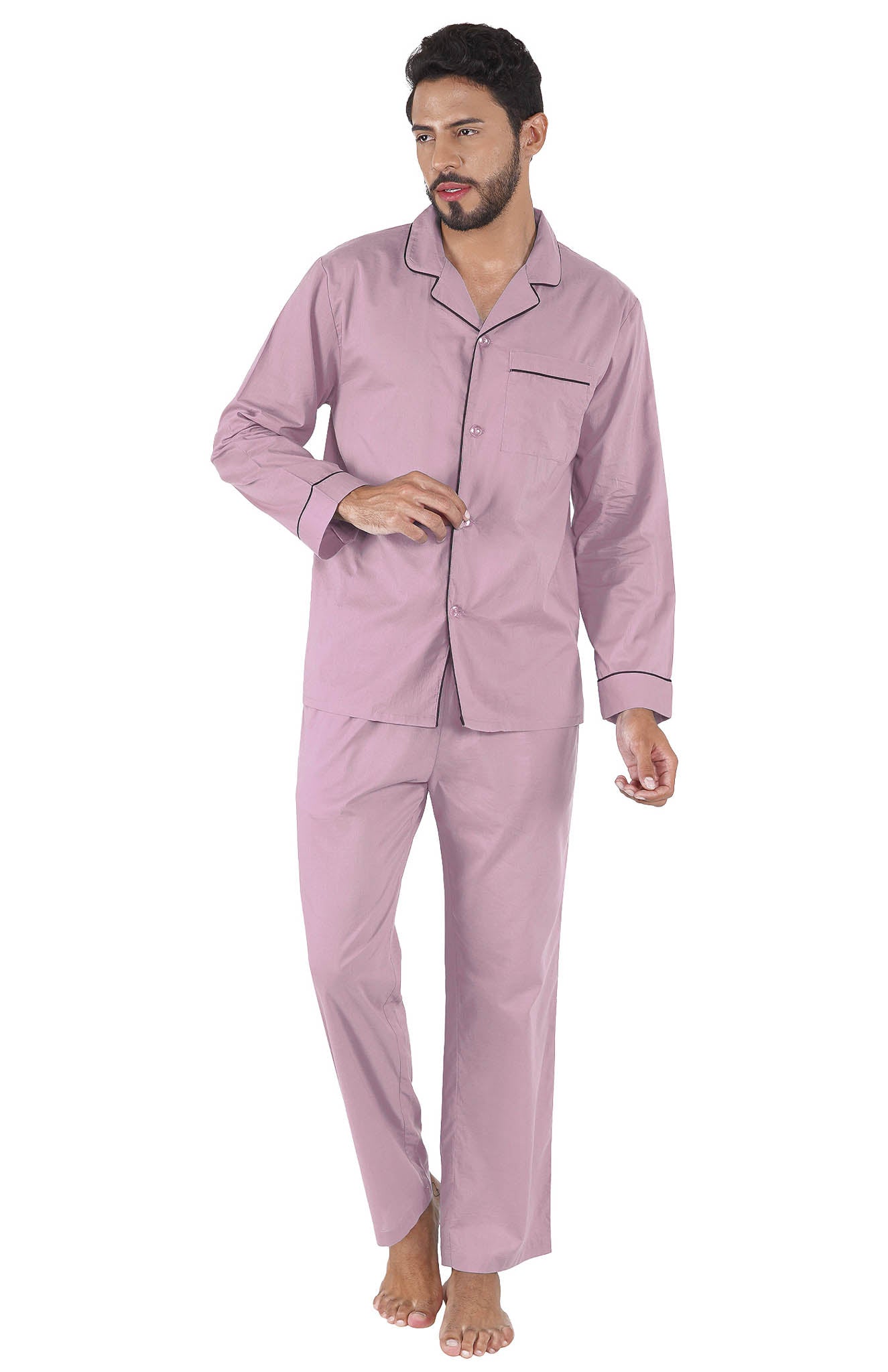 Desert Rose Cotton Lounge Wear Set for Men | Luxeliv