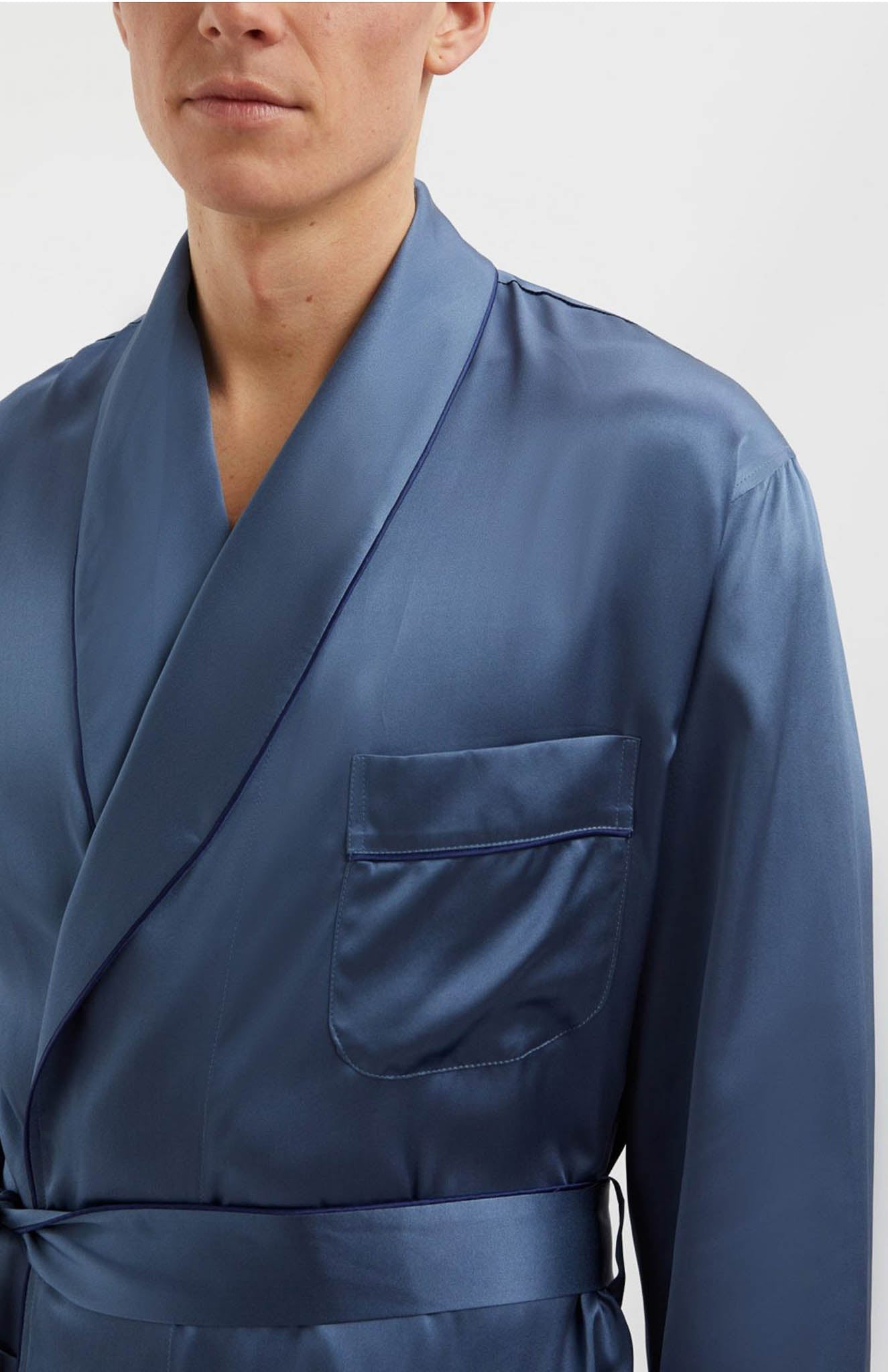 Sky Luxe Blue Satin Robe - Luxurious Loungewear Collection