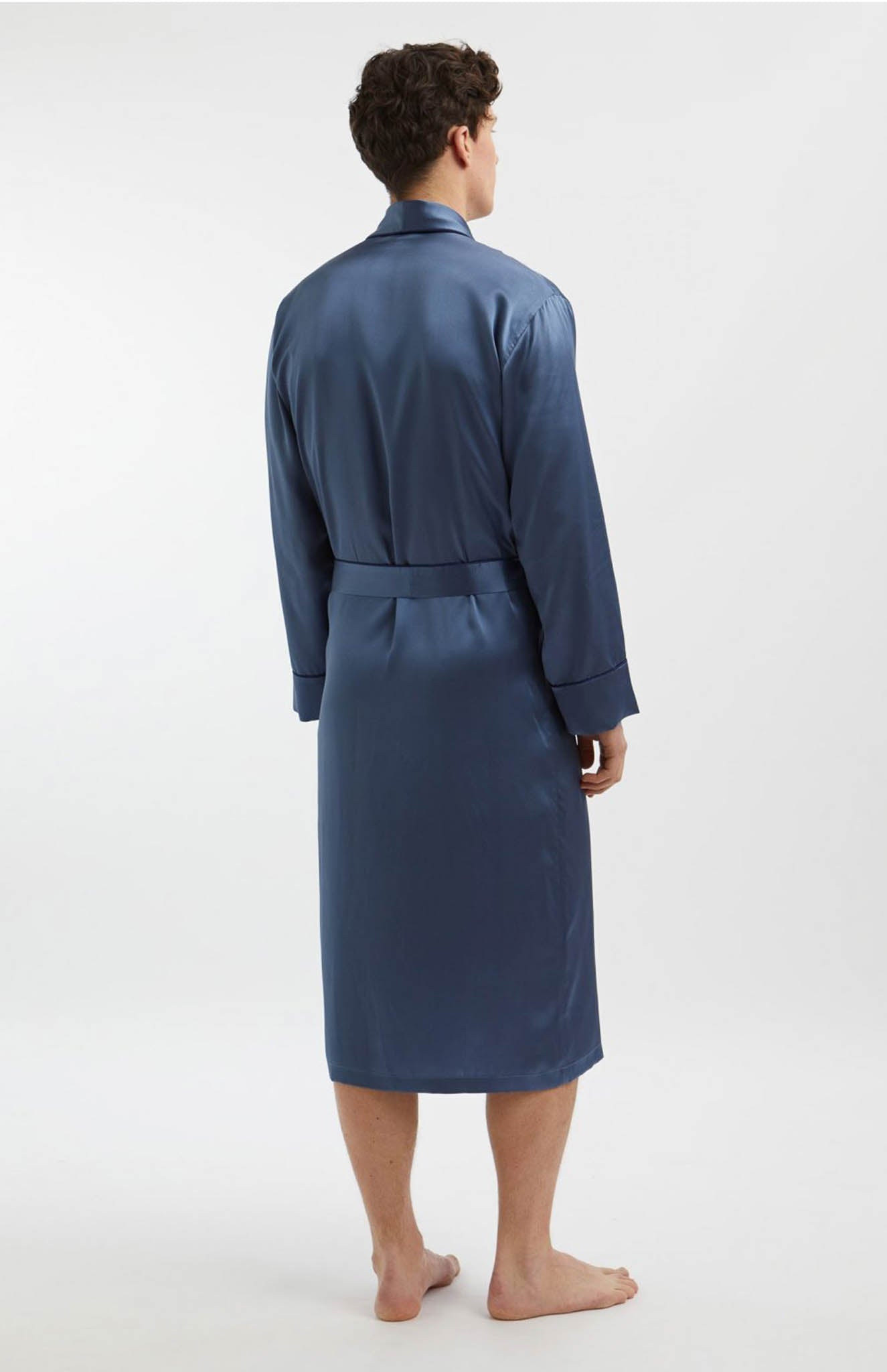 Sky Luxe Blue Satin Robe - Luxurious Loungewear Collection