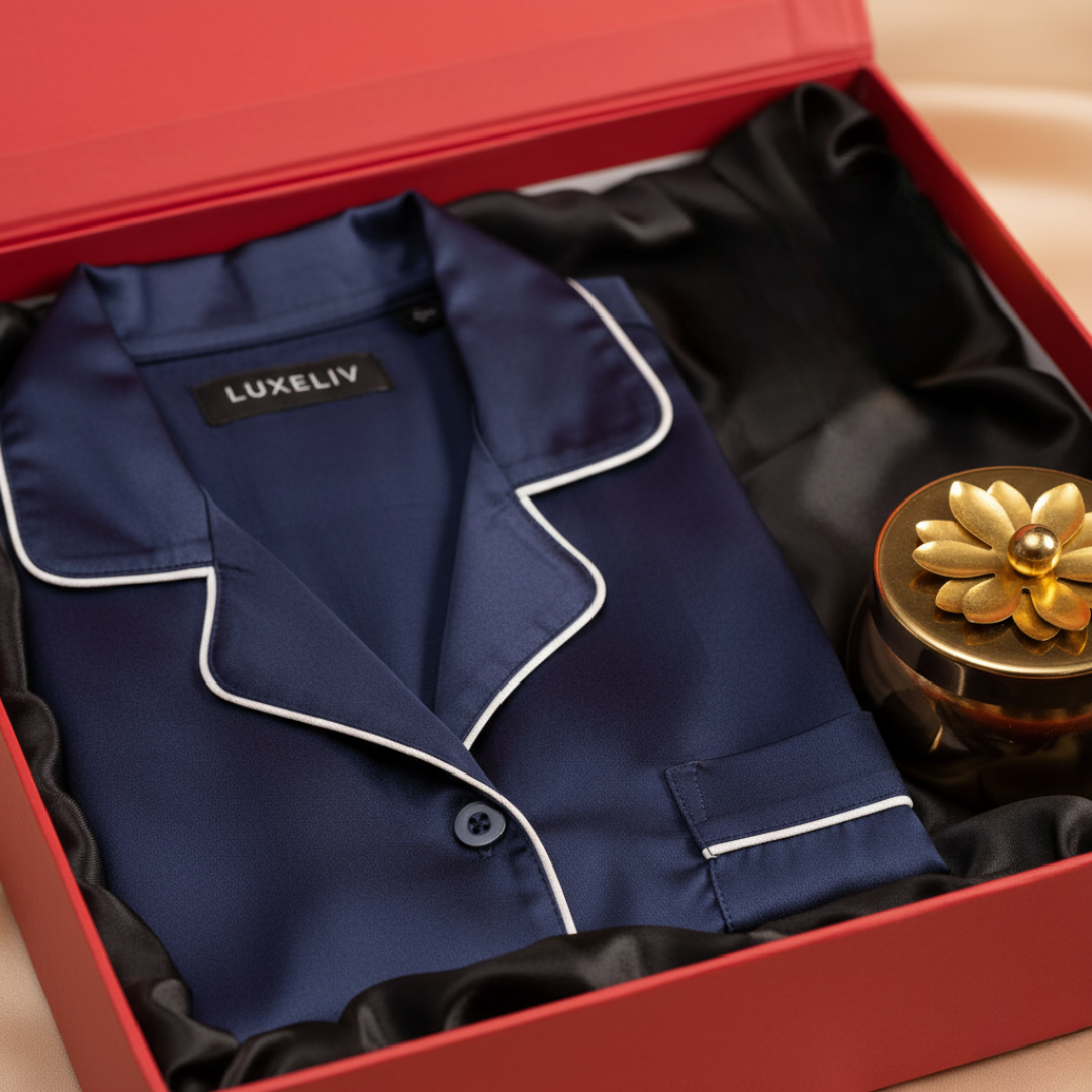 Diwali Gift Box For Men | Premium Satin Loungewear & Candle Set