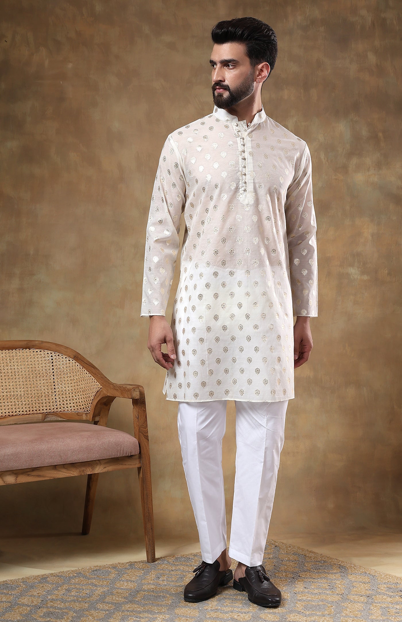 Zardozi Charm | Chanderi Raw Silk Kurta