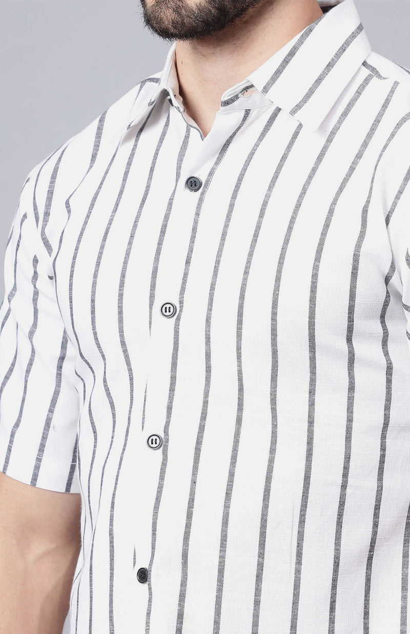 Black And White Striped Shirt for Men