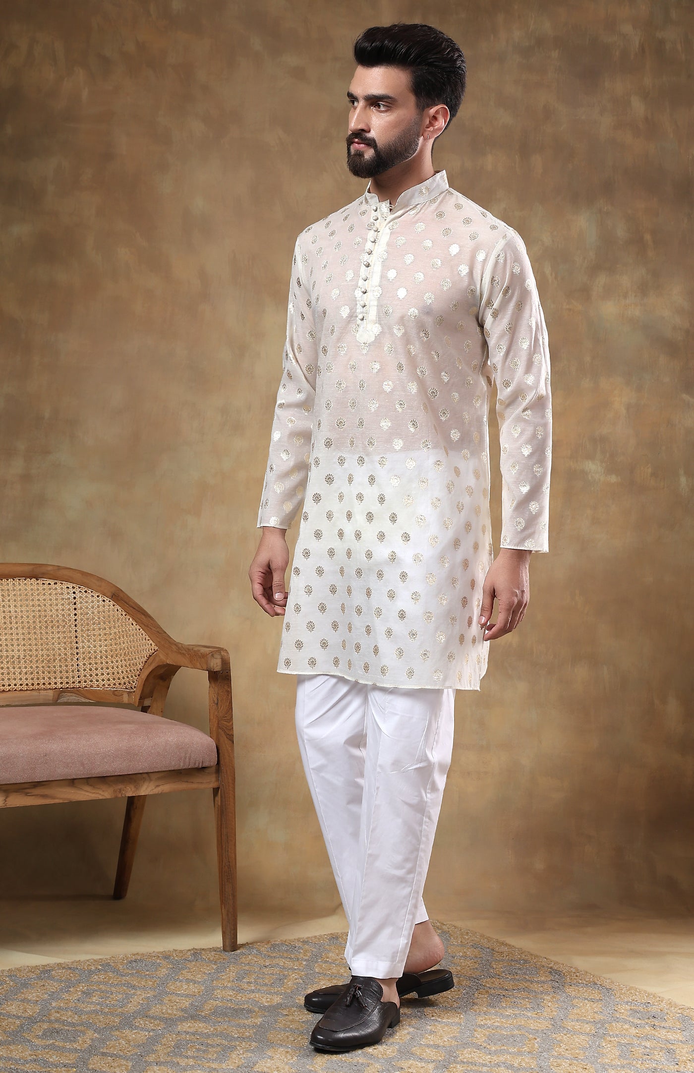 Zardozi Charm | Chanderi Raw Silk Kurta