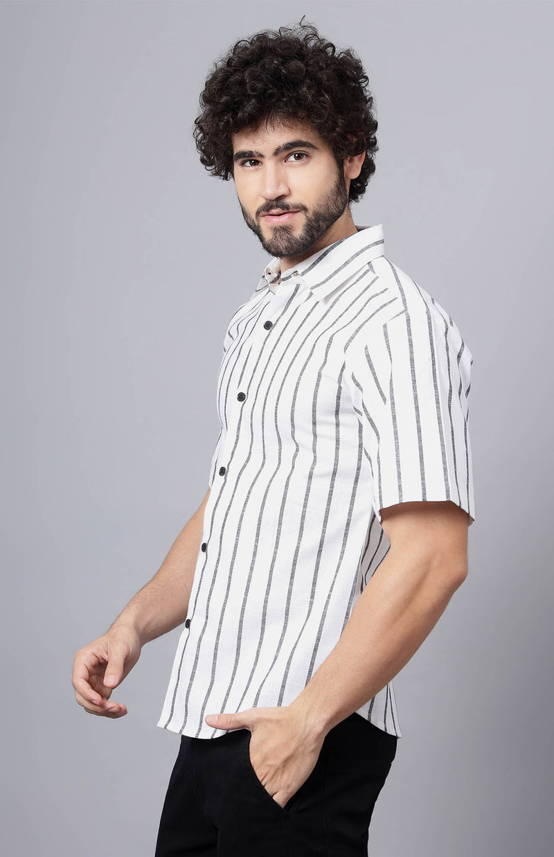 Mens Black and White Dress Shirt main image 1