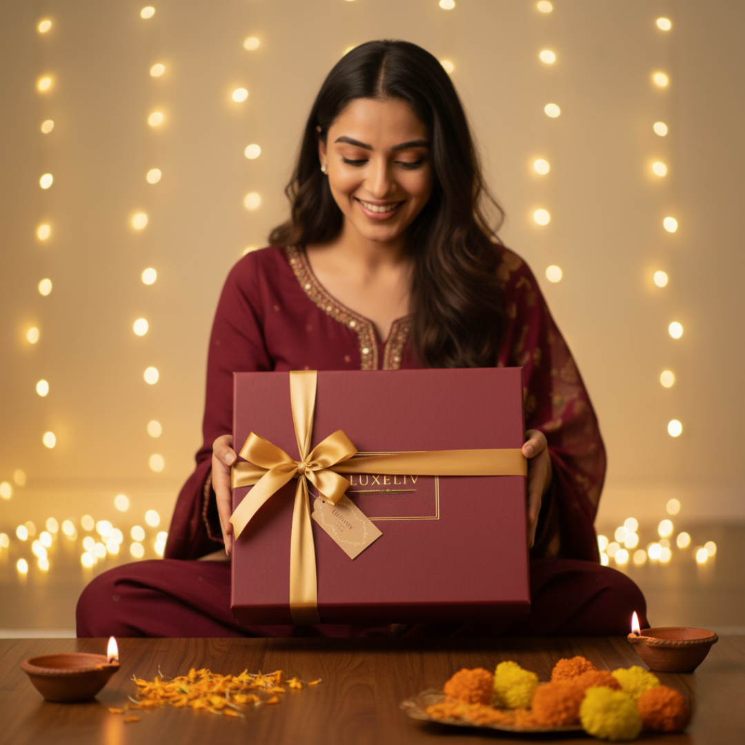 Diwali Gift Box for Women | Premium Satin Loungewear & Candle Set