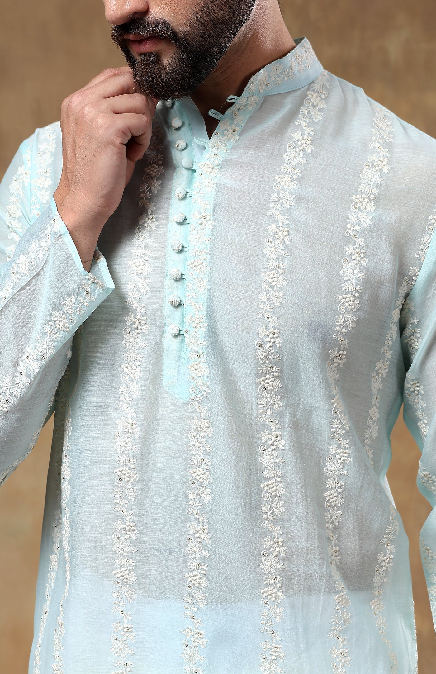 Aasmani Gulzar | Chanderi Cotton Silk Kurta