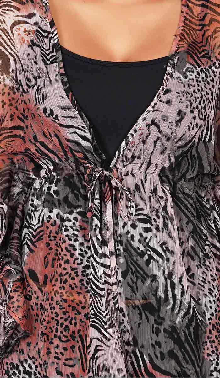 Abstract-print-Kaftan-Style-Top--Swimsuit-Cover-Ups--Beach-Dress