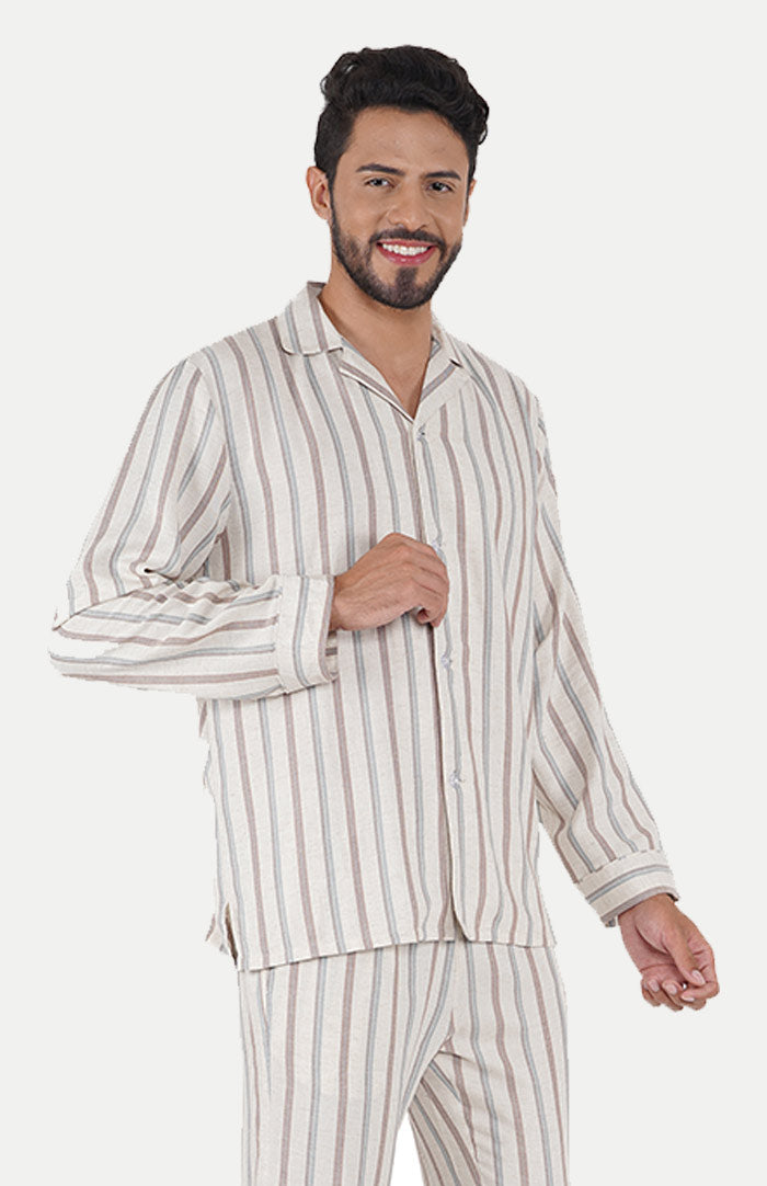       Beige-Stripes-_-Stripes-Lounge-Wear-Set-_-100_-Cotton-daywear---sleep-wear-causual-wear---men_s-collection