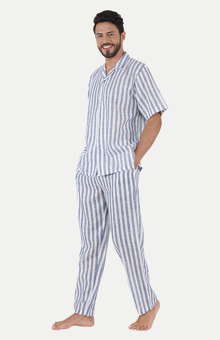 Blue Bliss | Striped loungewear set | 100% Cotton | DAY WEAR