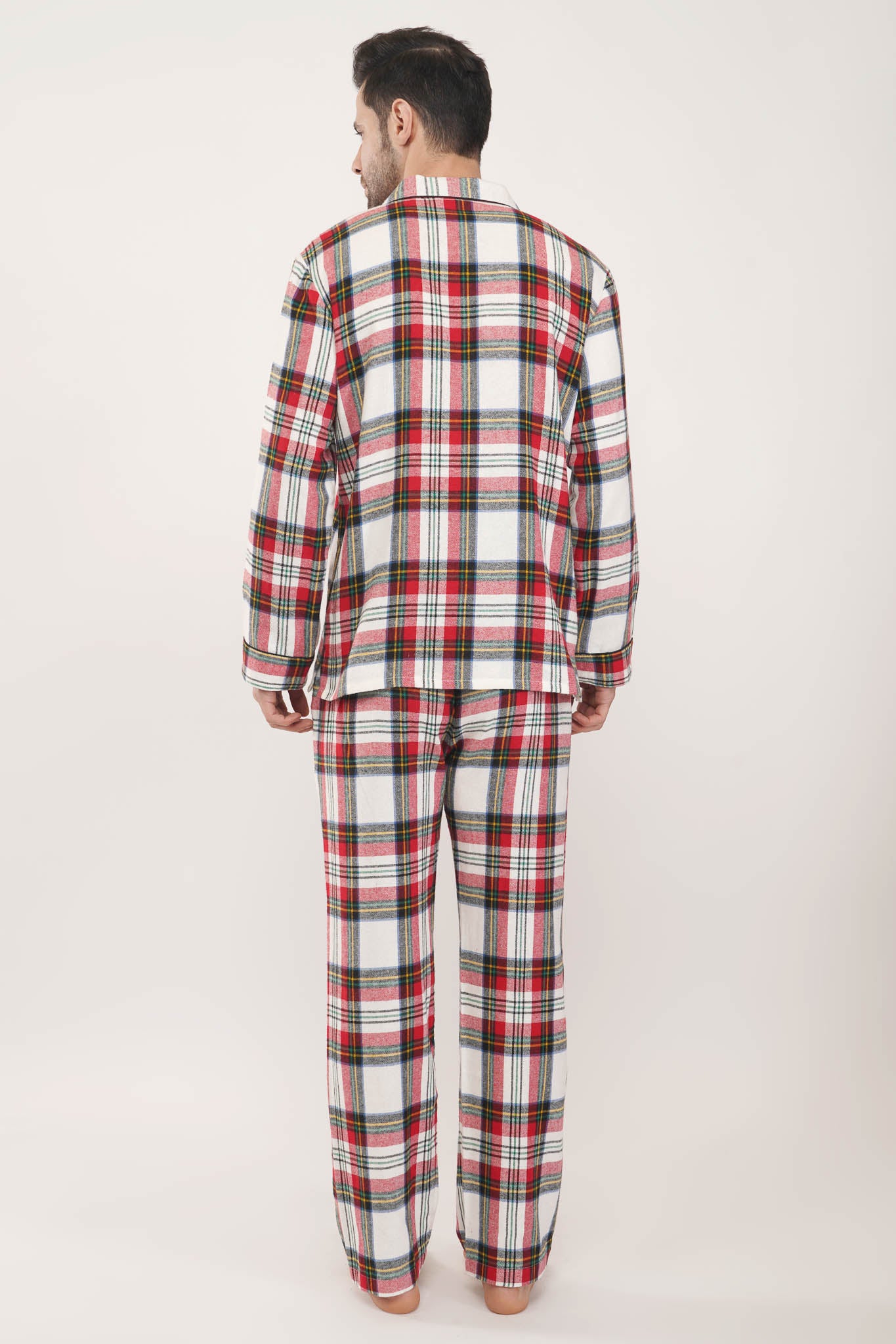 Luxeliv - Royal Red | Red & White Oxford Checks Loungewear Set