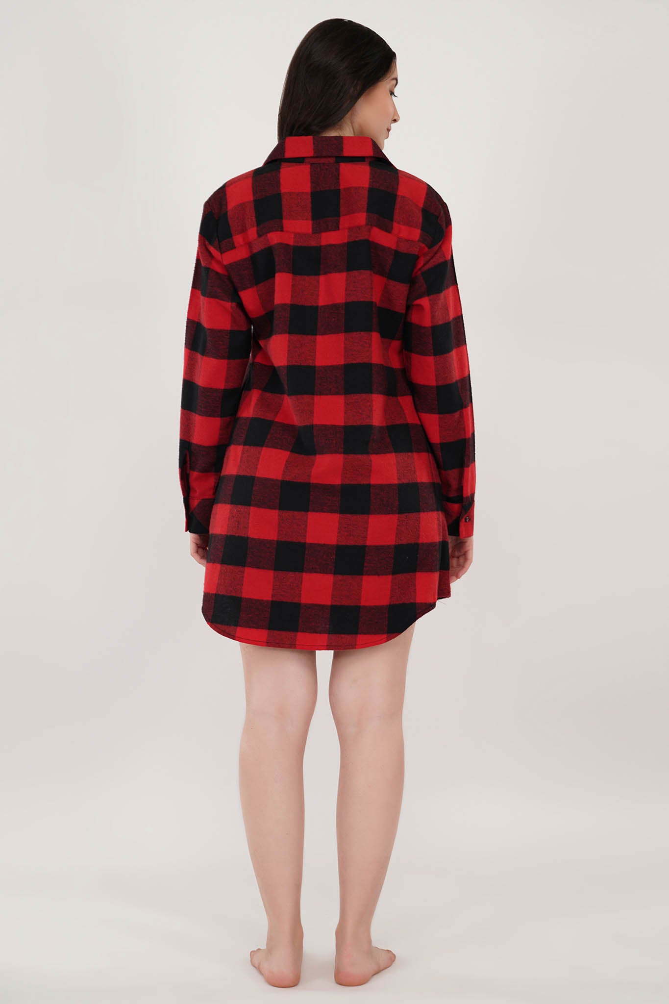 Serene Red Checkered Dress | luxeliv women dress | cotton | sleepwear