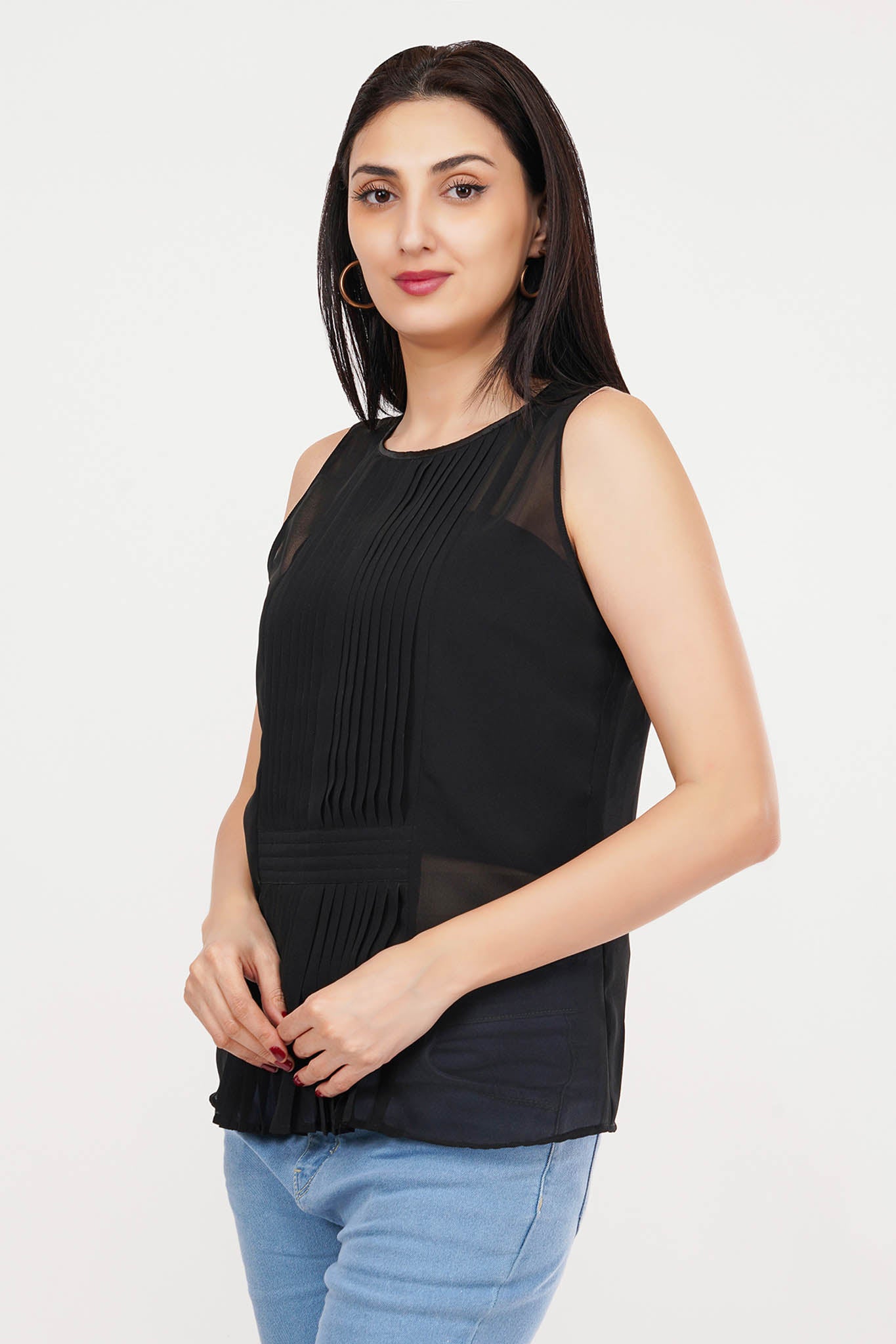 Sassy Black | Sheer Black Top