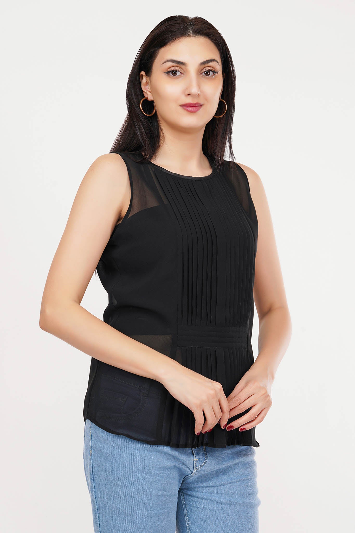 Sassy Black | Sheer Black Top