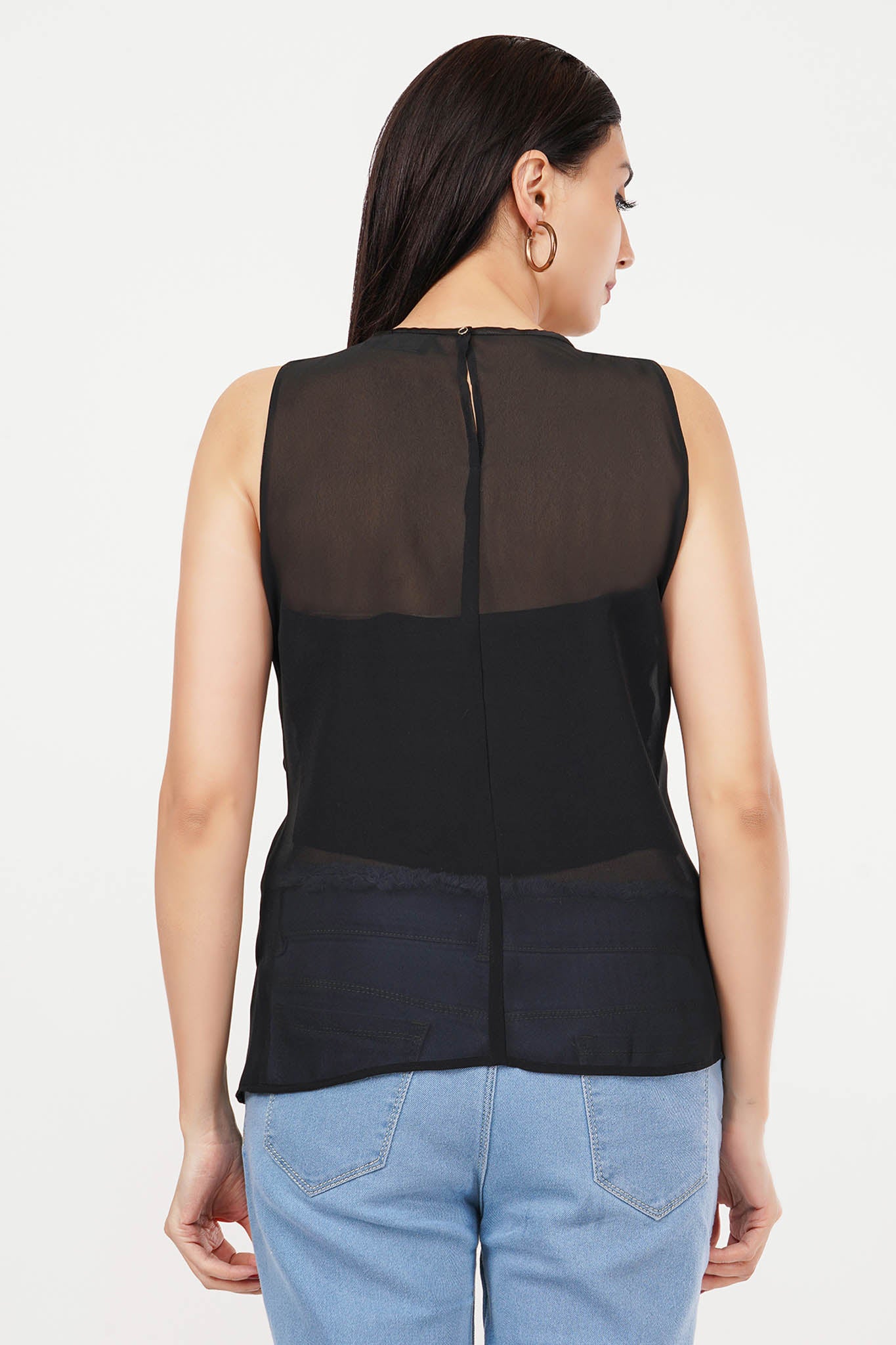 Sassy Black | Sheer Black Top