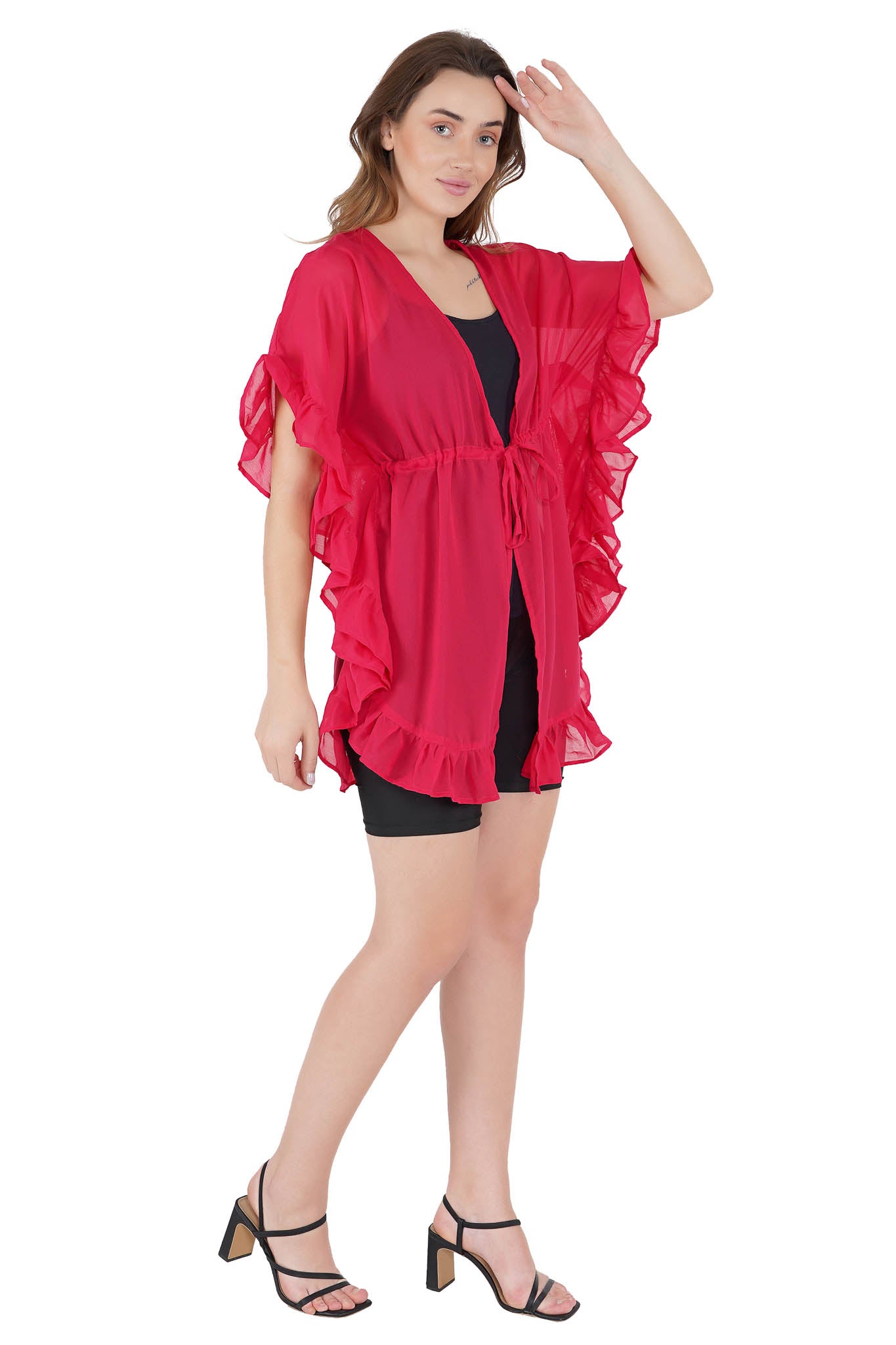 Coral Candy Kaftan Swim Cover-Up Beach Dress