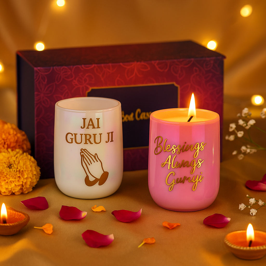 Jai Guru Ji Blessings Candle Gift Set | Festive Guru Ji Decor