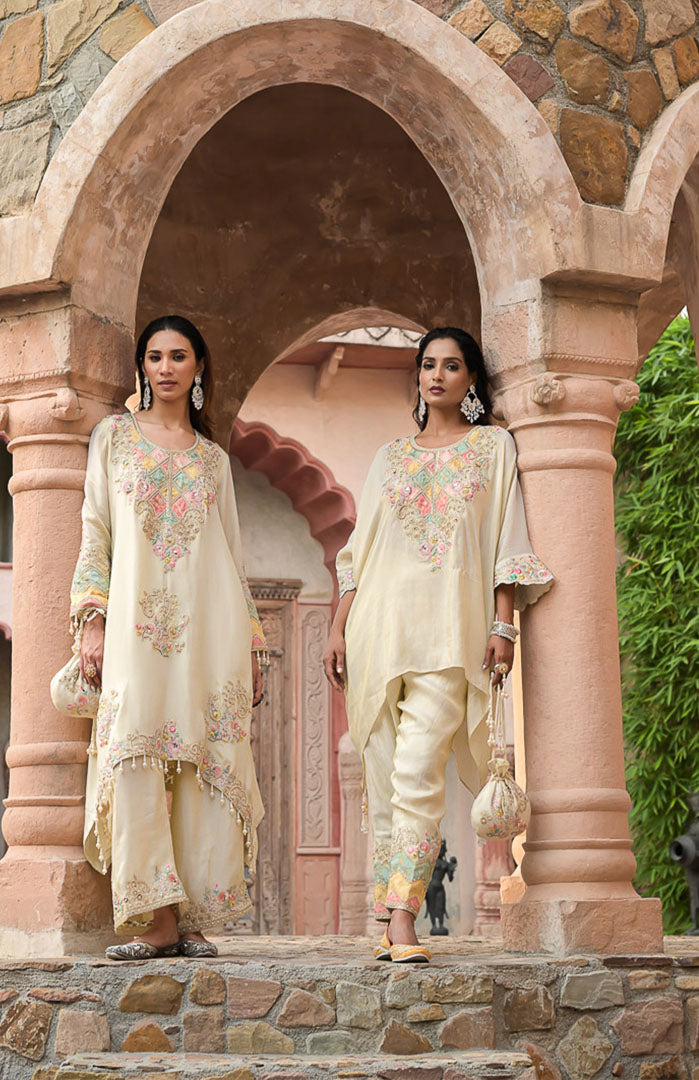 Ivory Begum | Embroidered Suit Set By Ankhira