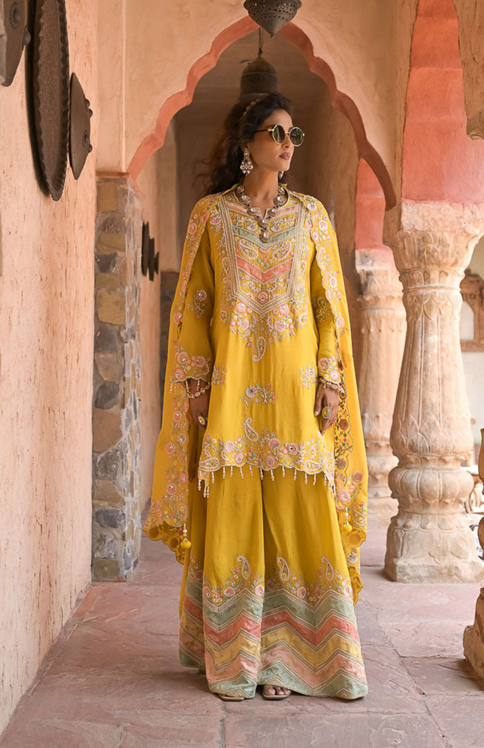 Haldhi Mehfil | Embroidered Suit Set By Ankhira
