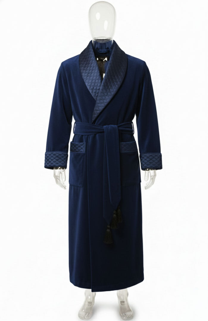 Blue Label Reserve | Quilted Velvet Winter Robe for Men