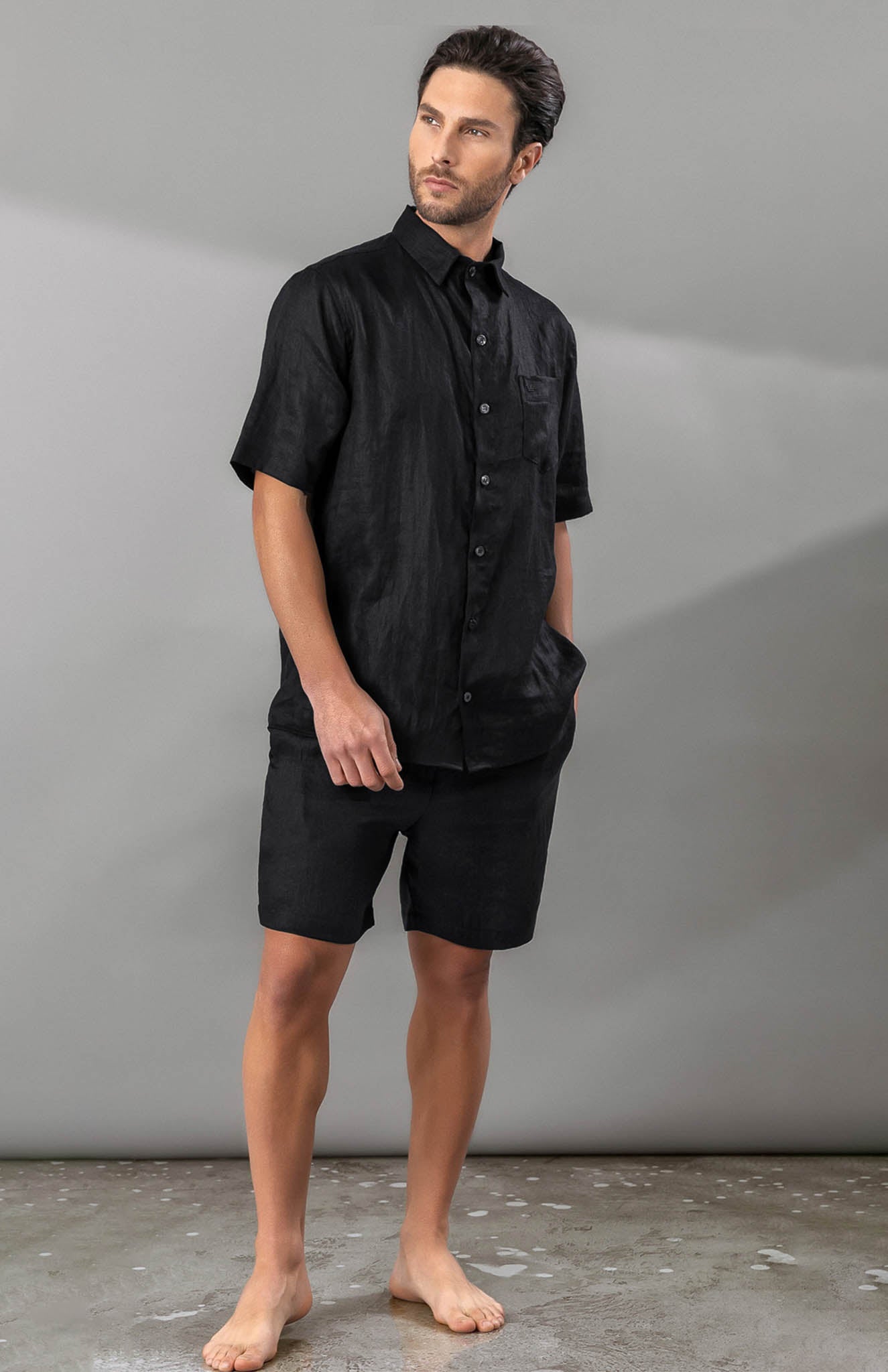 Stealth Comfort Black Linen Duo |  Co-ord Set | Luxeliv men | Daywear