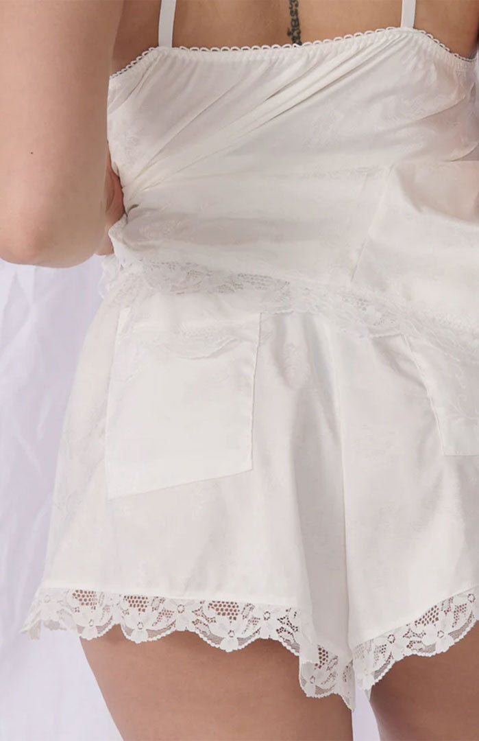 Eternal Whisper | White Lace & Satin Couture Nightwear