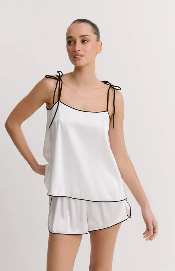 Noir Luxe | Ivory Satin Couture Co-ord Nightwear