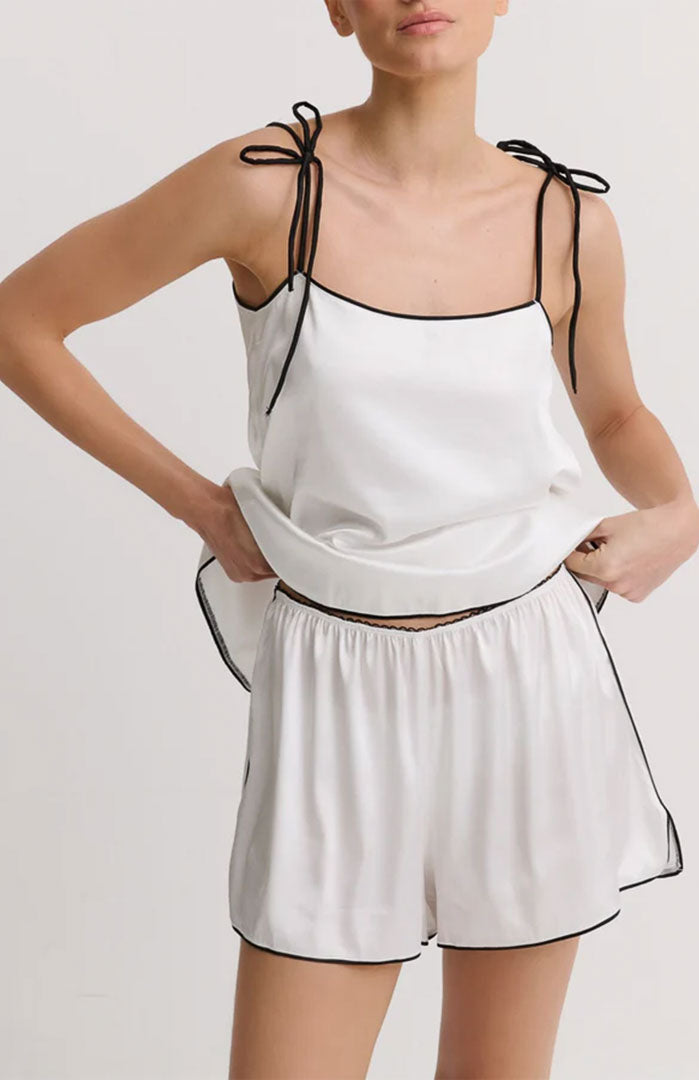 Noir Luxe | Ivory Satin Couture Co-ord Nightwear