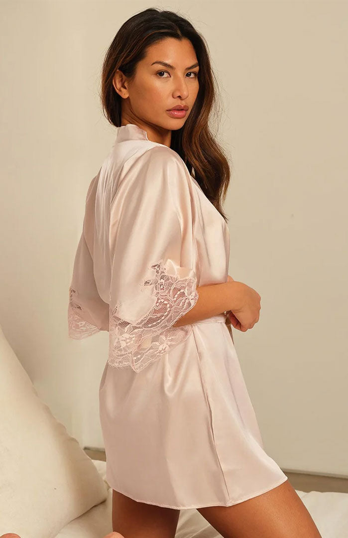 Ivory Vows | Couture Satin & Lace Robe