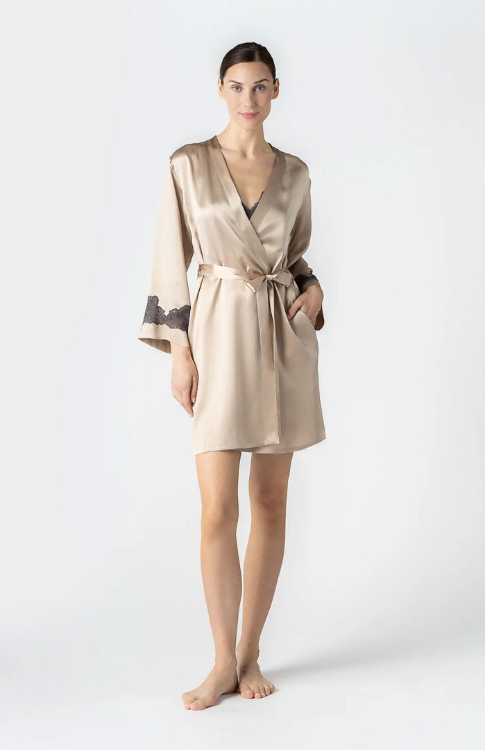 Golden Lady | Gold Couture Satin & Lace Robe