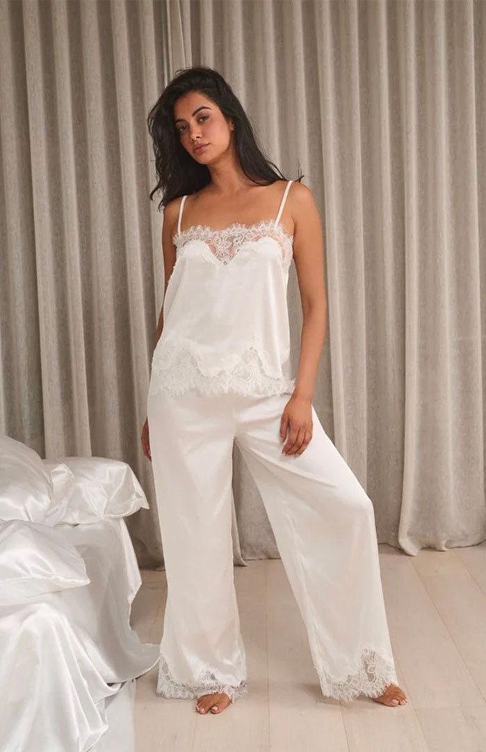 Celestial Grace | Ivory Couture Satin & Lace Loungewar