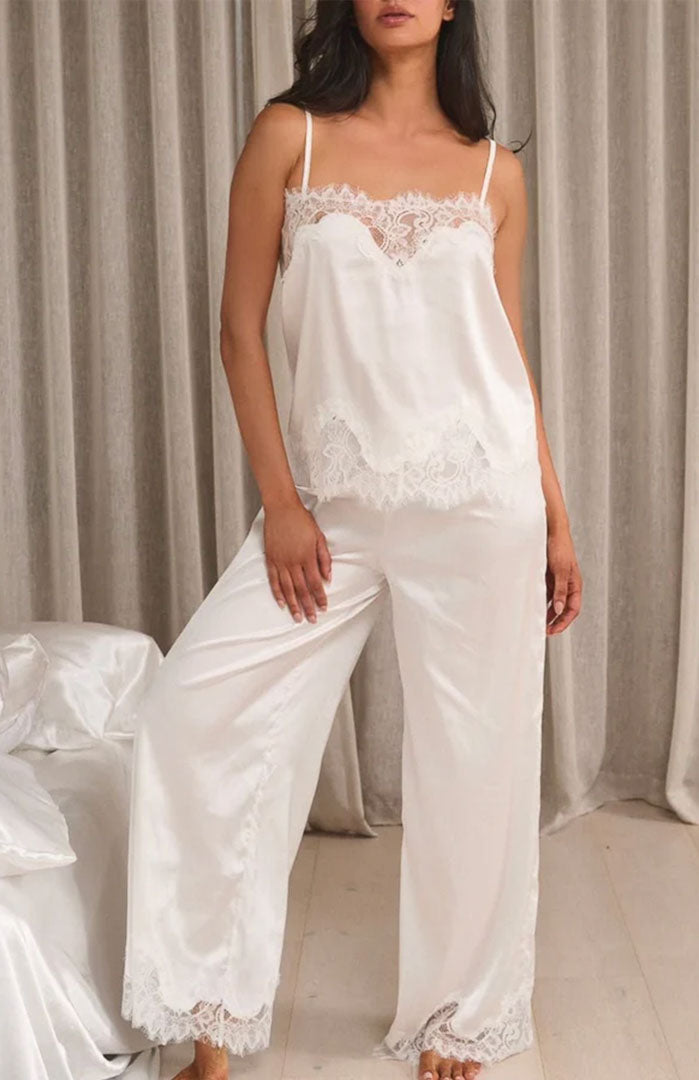 Celestial Grace | Ivory Couture Satin & Lace Loungewar