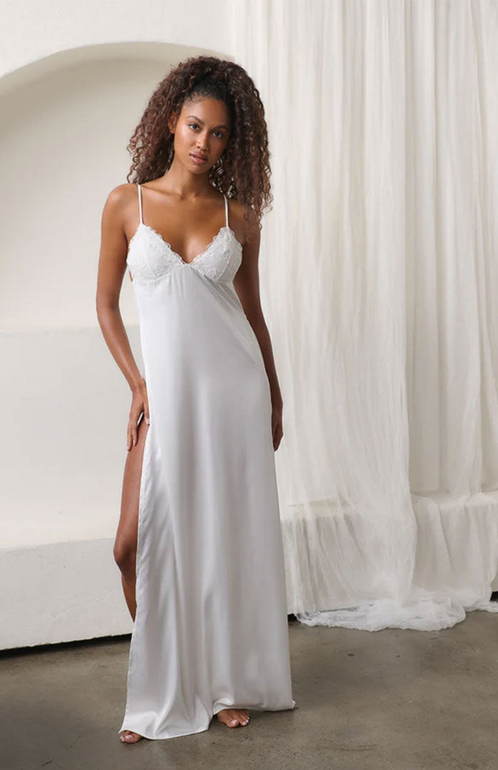 Eternal Embrace | White Couture Lace Satin Gown