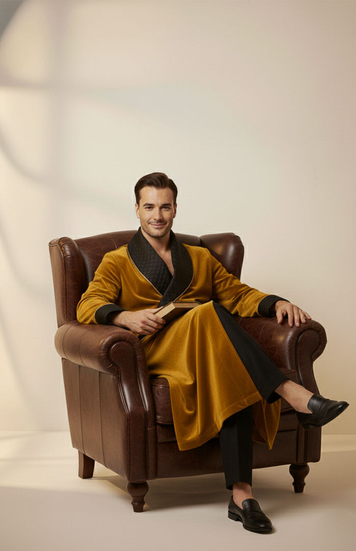 Malt Majesty | Quilted Velvet Robe for Men