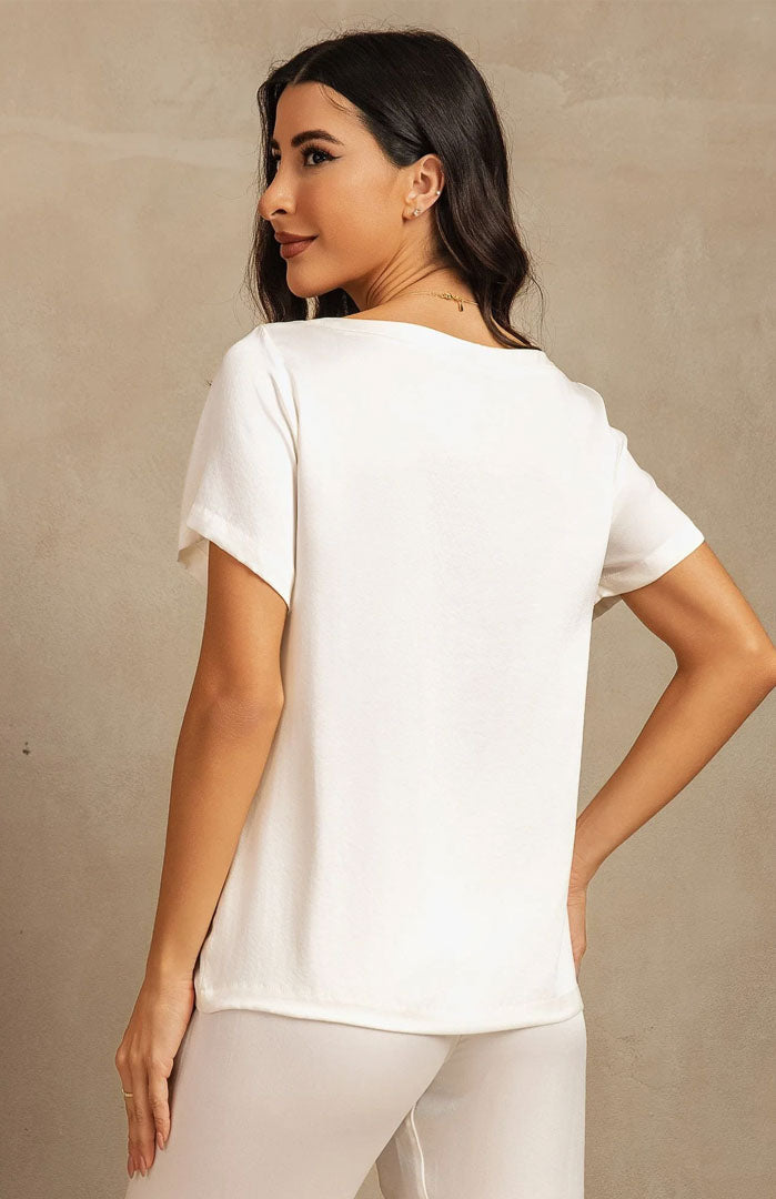 The Pearl Ivory Set – Luxury White Satin Loungewear