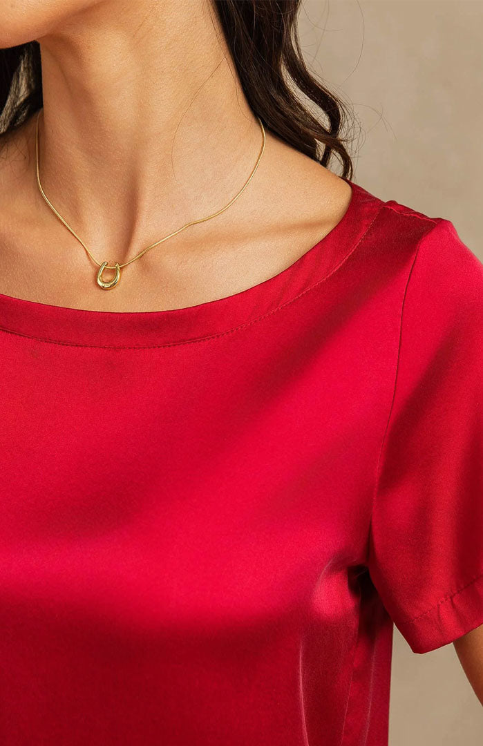 The Midnight Merlot Set – Luxury Ruby Satin Loungewear