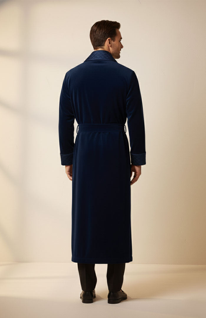 Blue Label Reserve | Quilted Velvet Winter Robe for Men