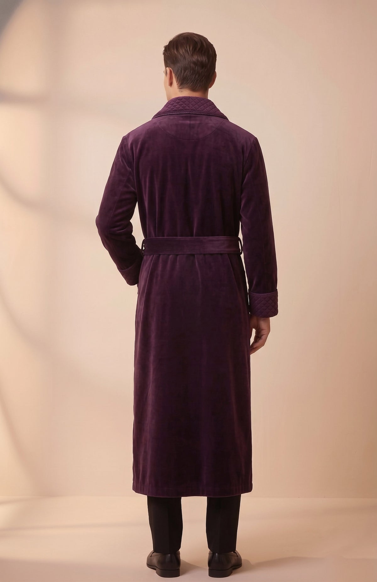 Imperial Purple | Quilted Velvet Robe for Men