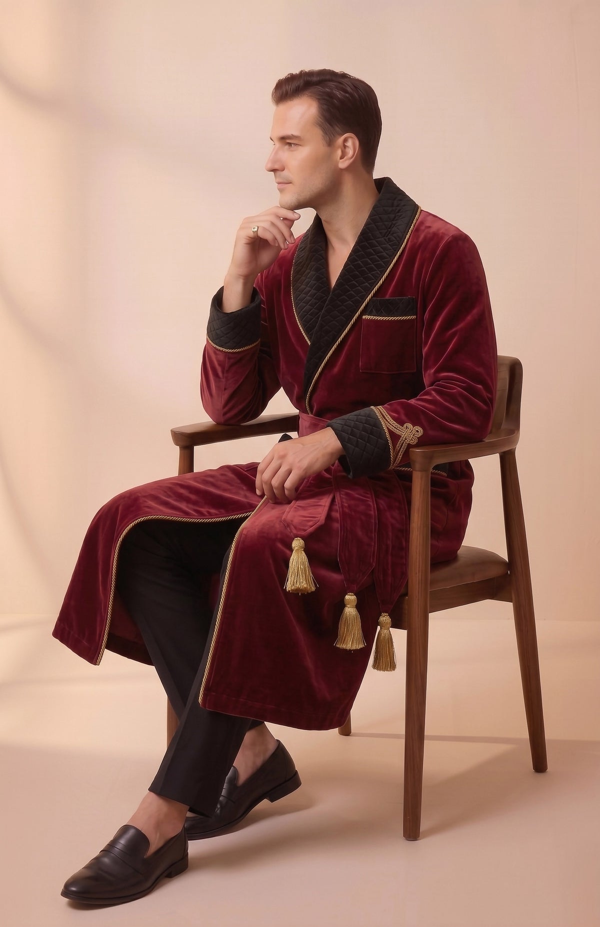Red Malt Estate | Quilted Velvet Robe for Men
