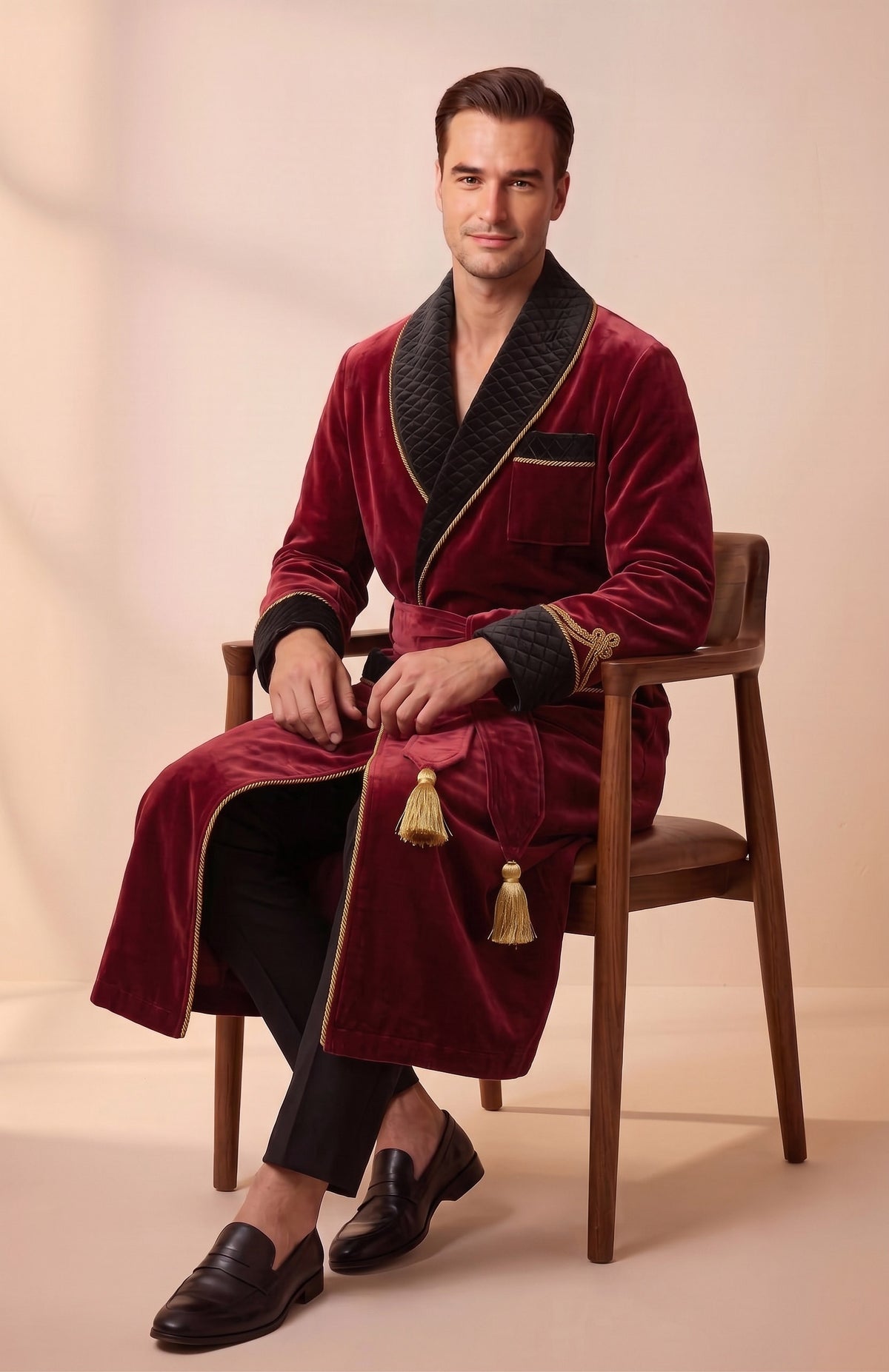 Red Malt Estate | Quilted Velvet Robe for Men