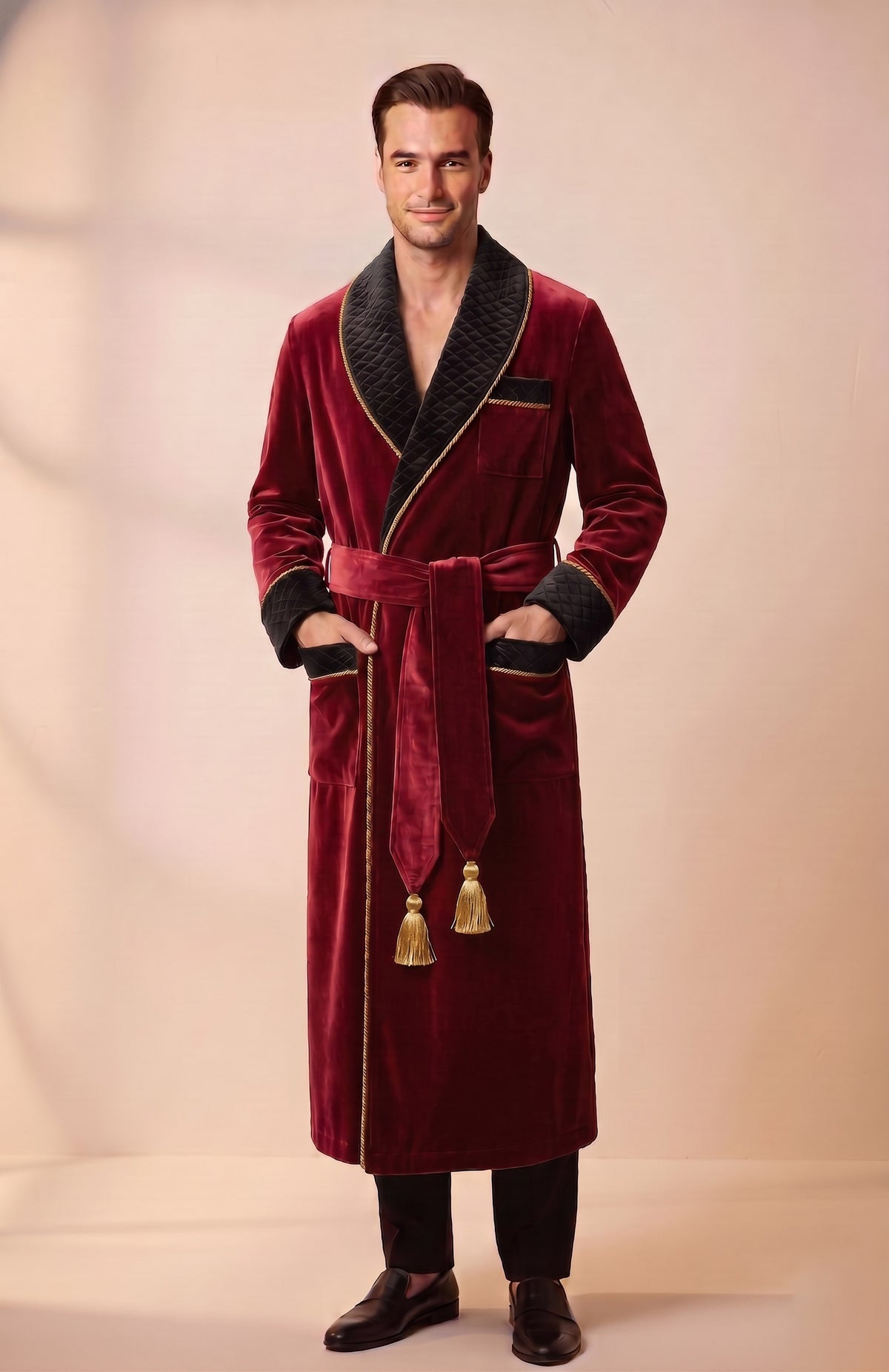 Red Malt Estate | Quilted Velvet Robe for Men