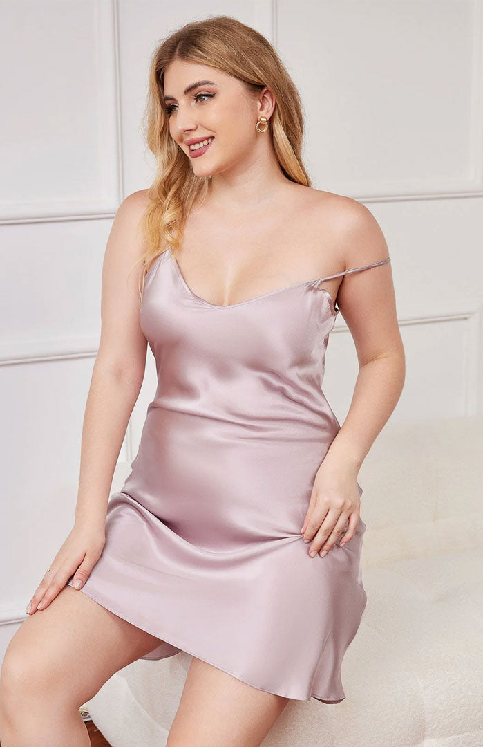 The Dusty Rose Satin | Satin Plus Size Sleepwear Dress
