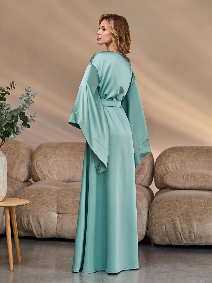 The Tiffany Blue | Satin Kimono Robe for Women