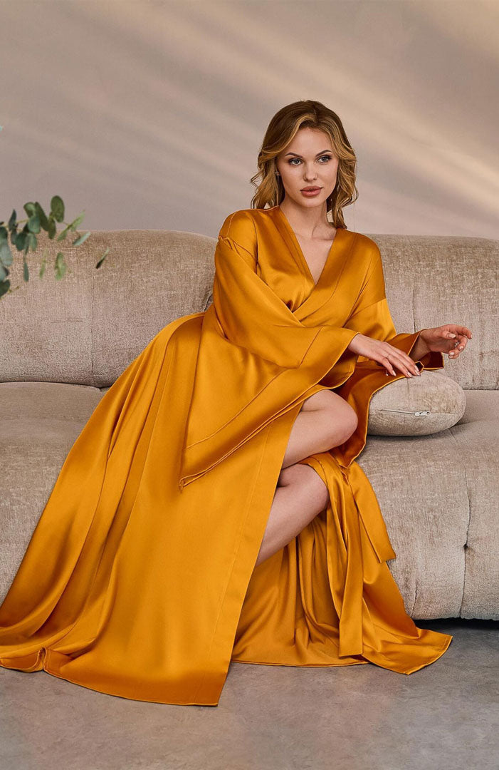 The Marigold | Satin Kimono Robe for Women