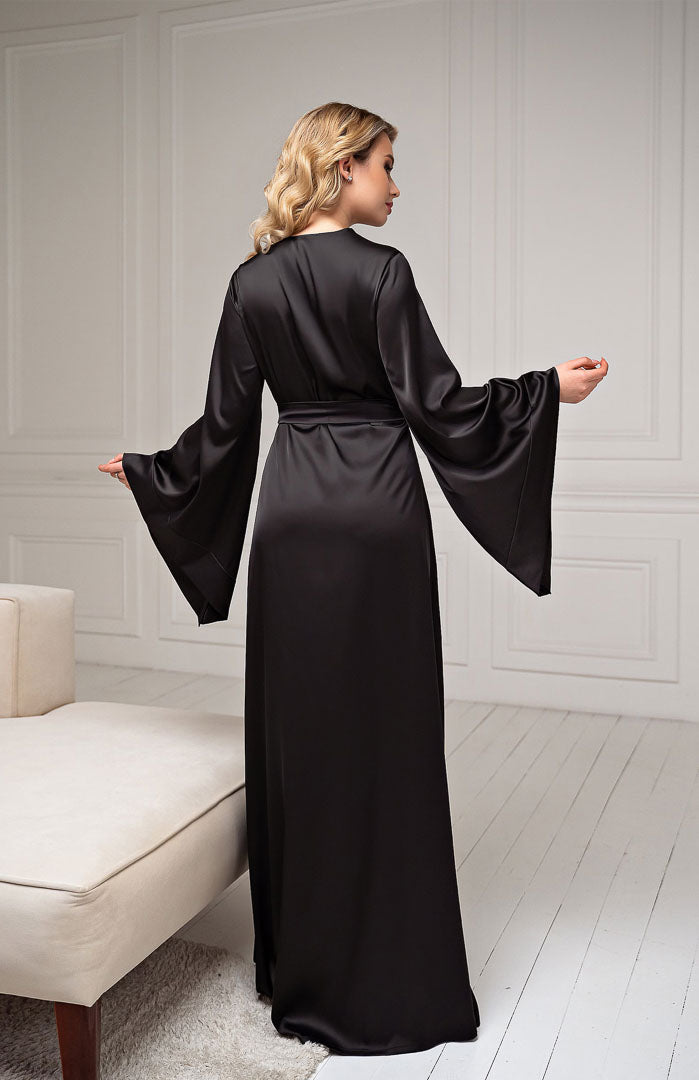 The Noir | Satin Kimono Robe for Women