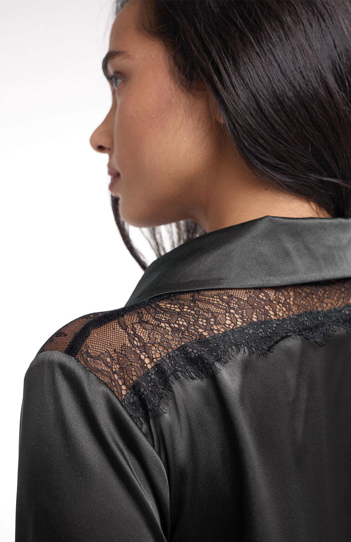 Black Swan | Satin Lace Trim Loungewear Set for Women