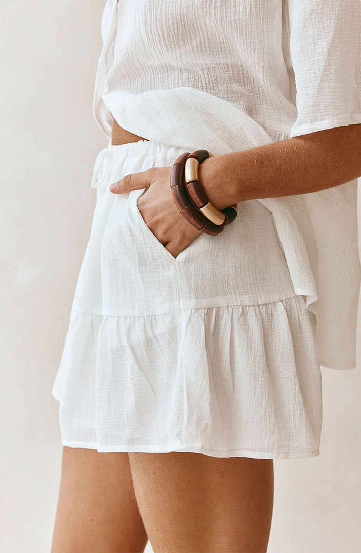 Lola White Co-ord Set | Cotton Linen Blend