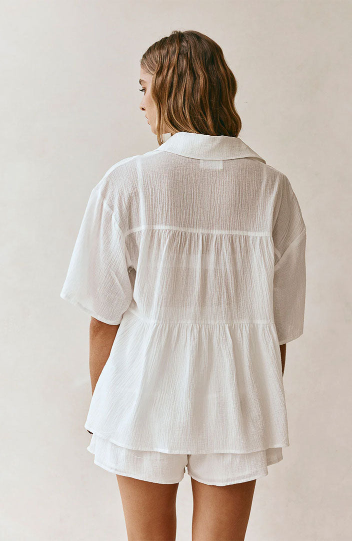 Lola White Co-ord Set | Cotton Linen Blend
